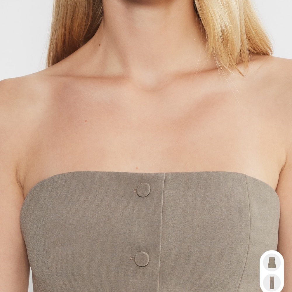Babaton Insider Tube Top Strapless Tailored Bustier Top in Felted Taupe 00 - Picture 3 of 10